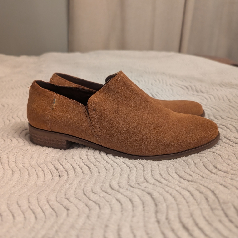 Toms Tan Suede Slip-On Shoes Low Ankle Boots
